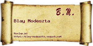 Blay Modeszta névjegykártya